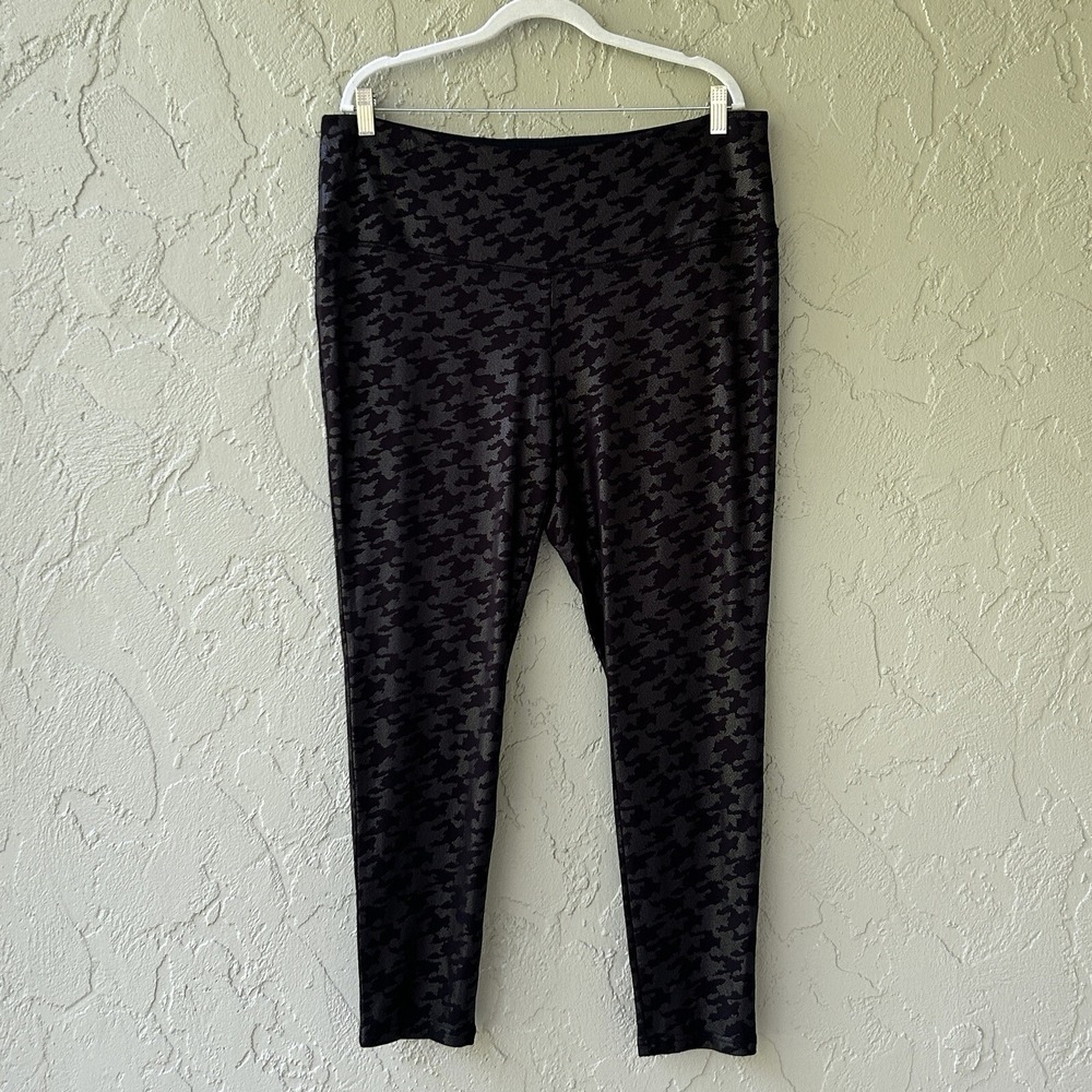 Chico's Zenergy Women's XL Chico's 3 Black So Slimming Houndstooth Leggings NWT